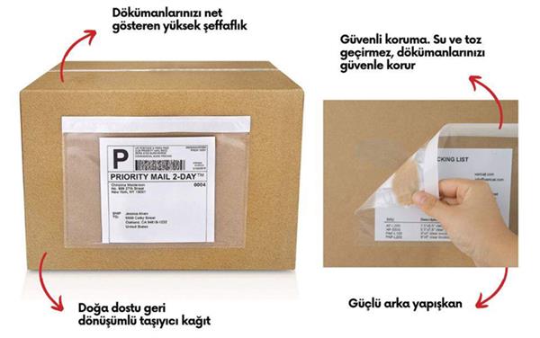 Fatura Cebi 18x14 cm | 1000 Adet | Yapışkanlı Evrak Cebi